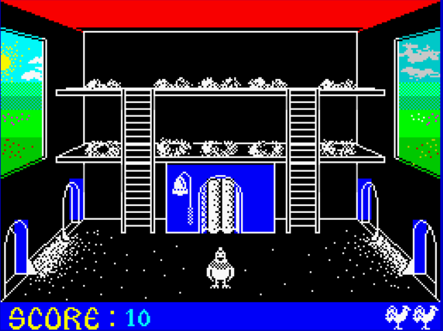 Chicken Chase - ZX Spectrum game screenshot (1985) by Firebird